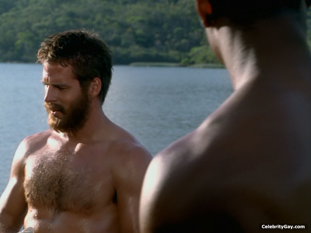 Ben Browder in a shirtless scene from one of his movies. 