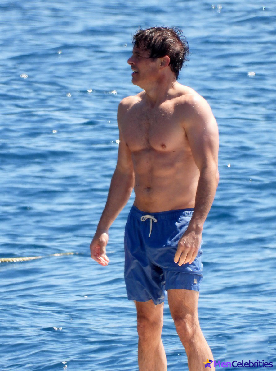 James Marsden showing off his rippling muscles