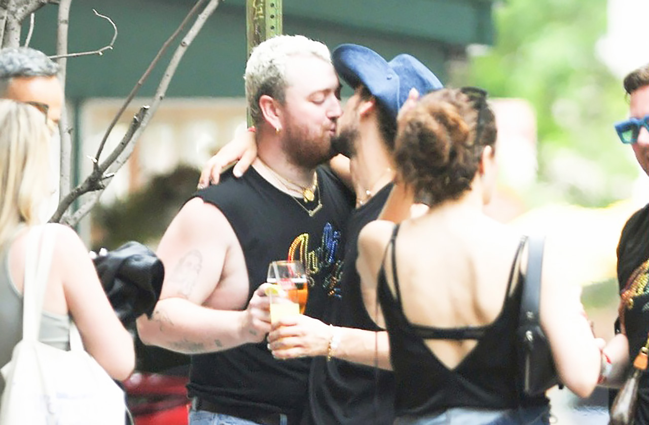 Sam Smith &amp; Christian Cowan hot kiss during Pride March
