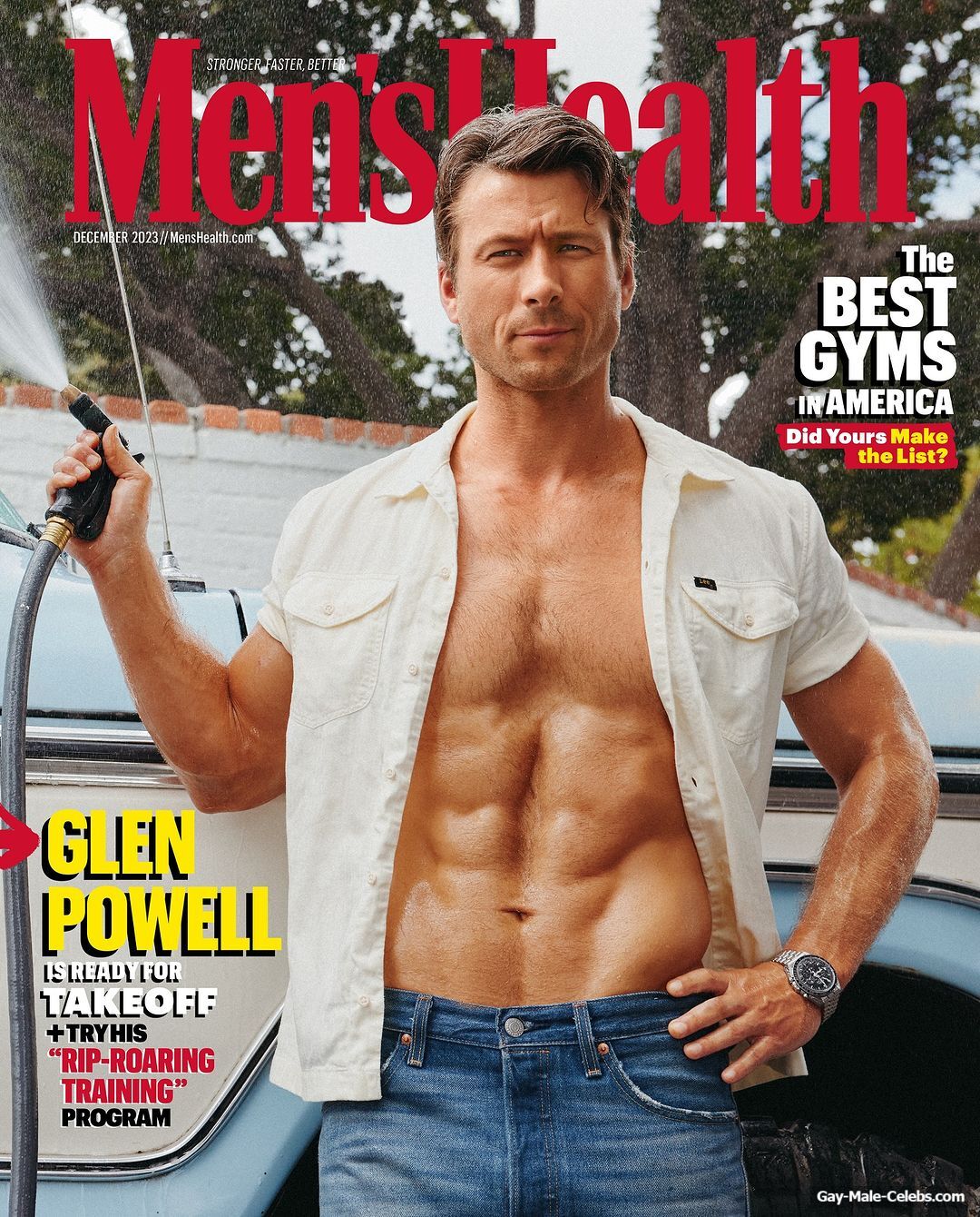 Glen Powell Nude And Sexy for Men’s Health