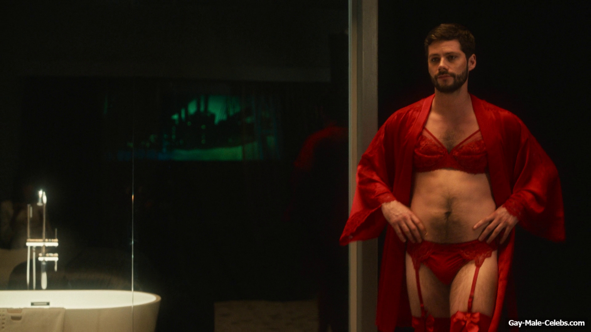 Dylan O’Brien Nude Butt And Red Lingerie in Fantasmas