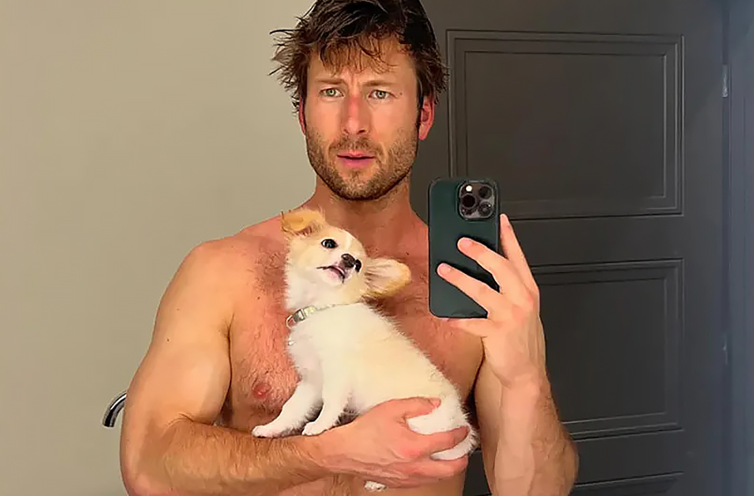 🔴 Glen Powell Shirtless and His Canine Co-Star