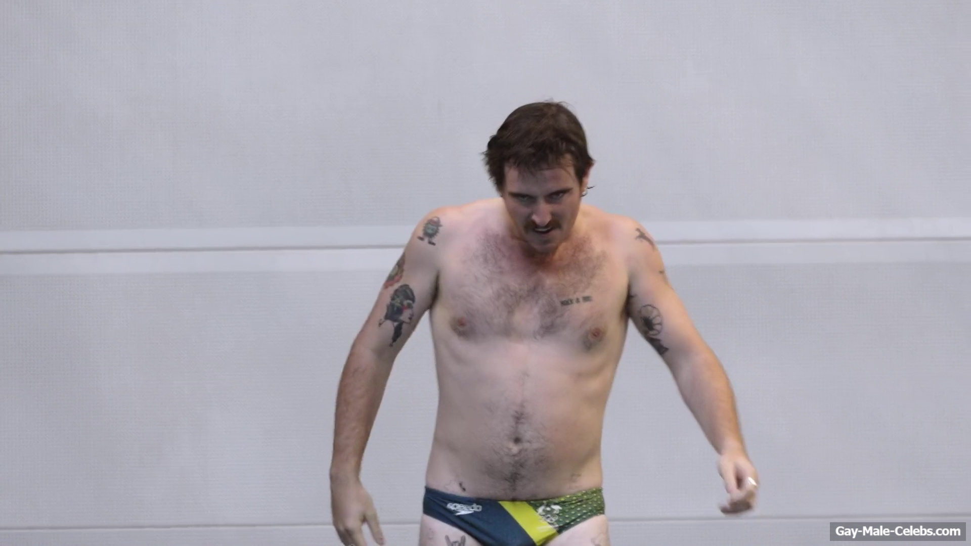 Dom Littrich Bare Ass Slip And Bulge In Speedo