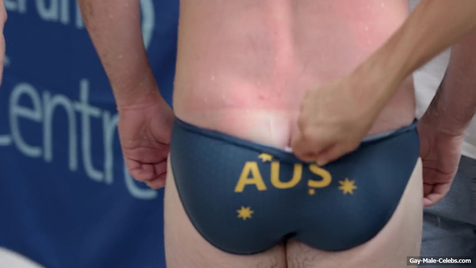 Dom Littrich Bare Ass Slip And Bulge In Speedo