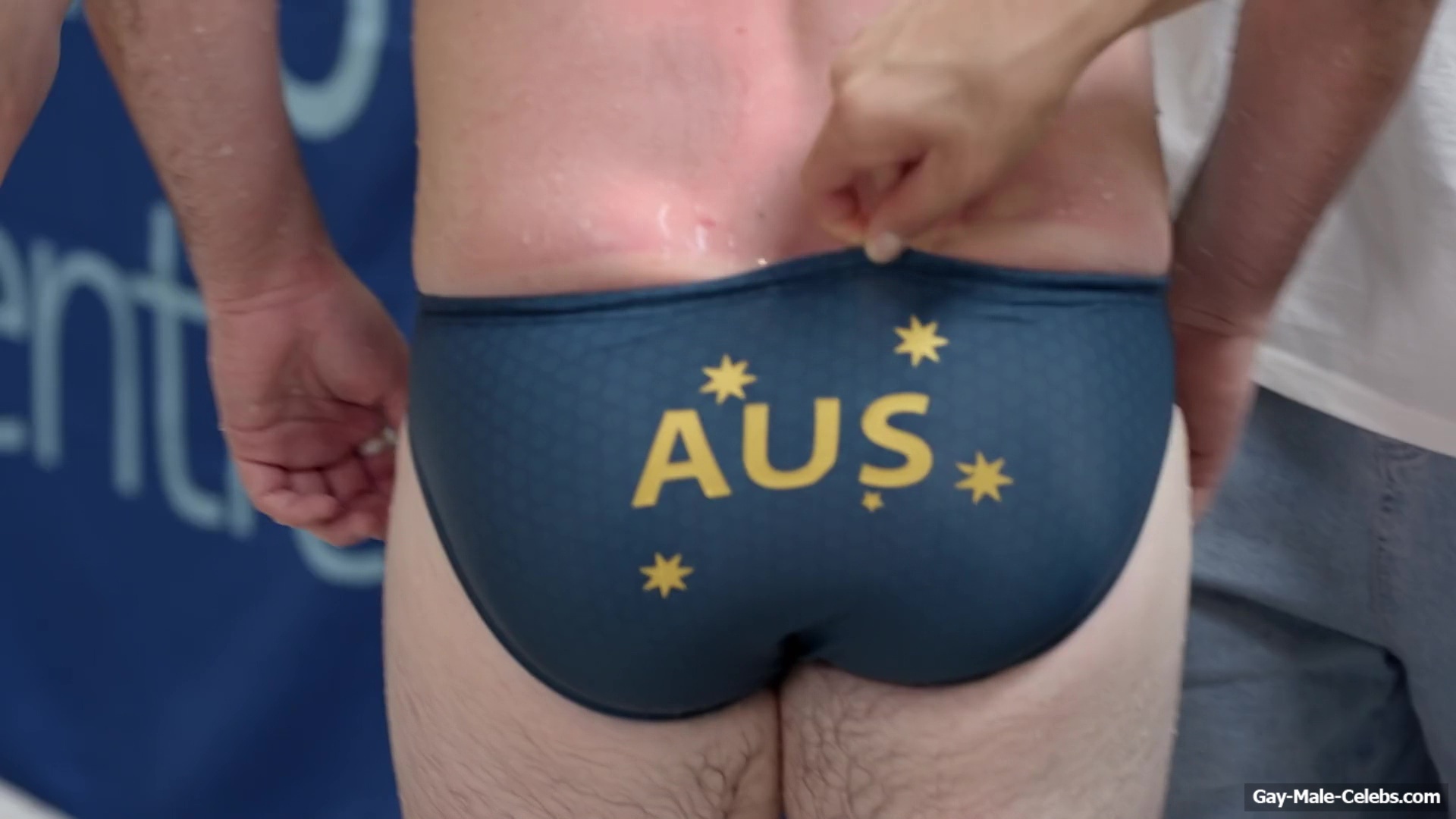 Dom Littrich Bare Ass Slip And Bulge In Speedo