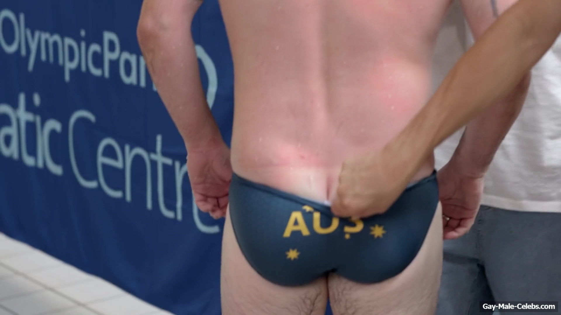 Dom Littrich Bare Ass Slip And Bulge In Speedo