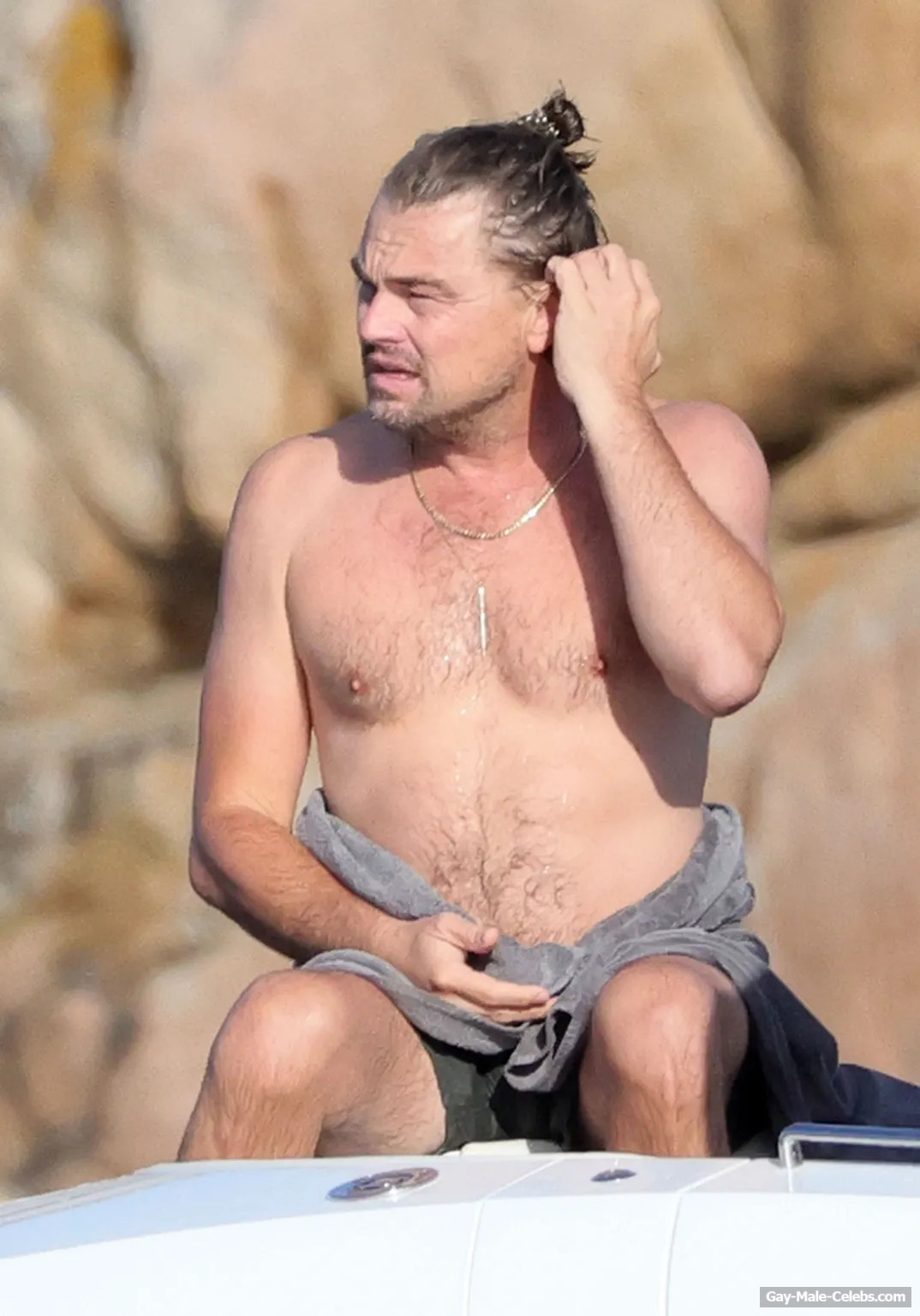 Leonardo DiCaprio Nude Torso On A Yacht