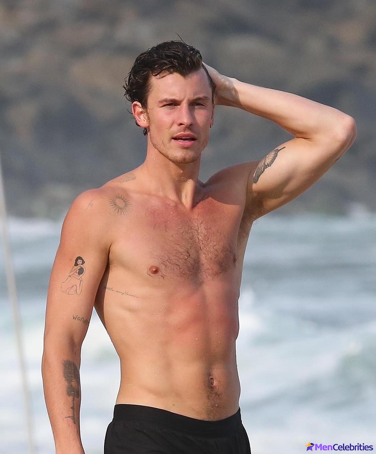 Shawn Mendes Relaxing Shirtless &amp; Bulge Dick in Rio