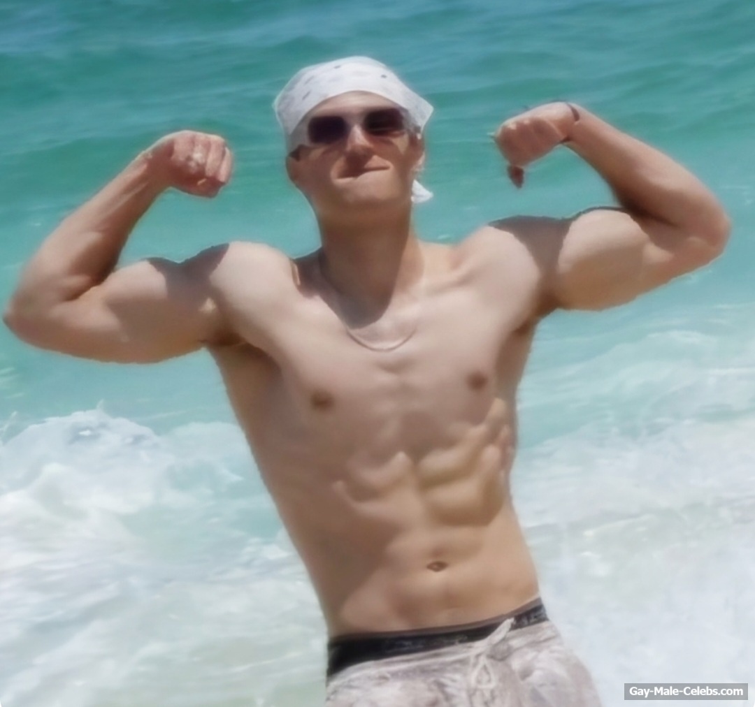 Asher Angel on beach