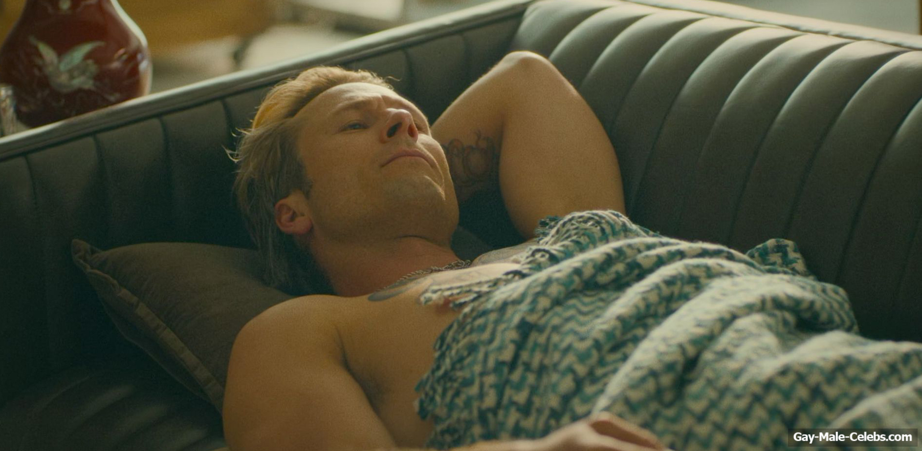 Glen Powell shirtless in Chad Powers