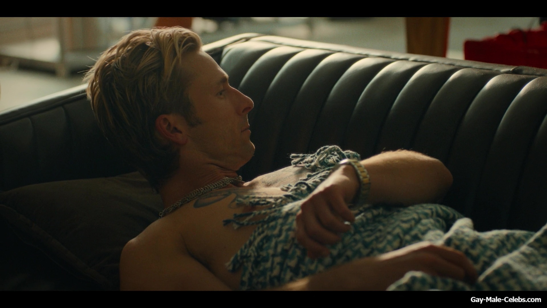 Glen Powell shirtless in Chad Powers