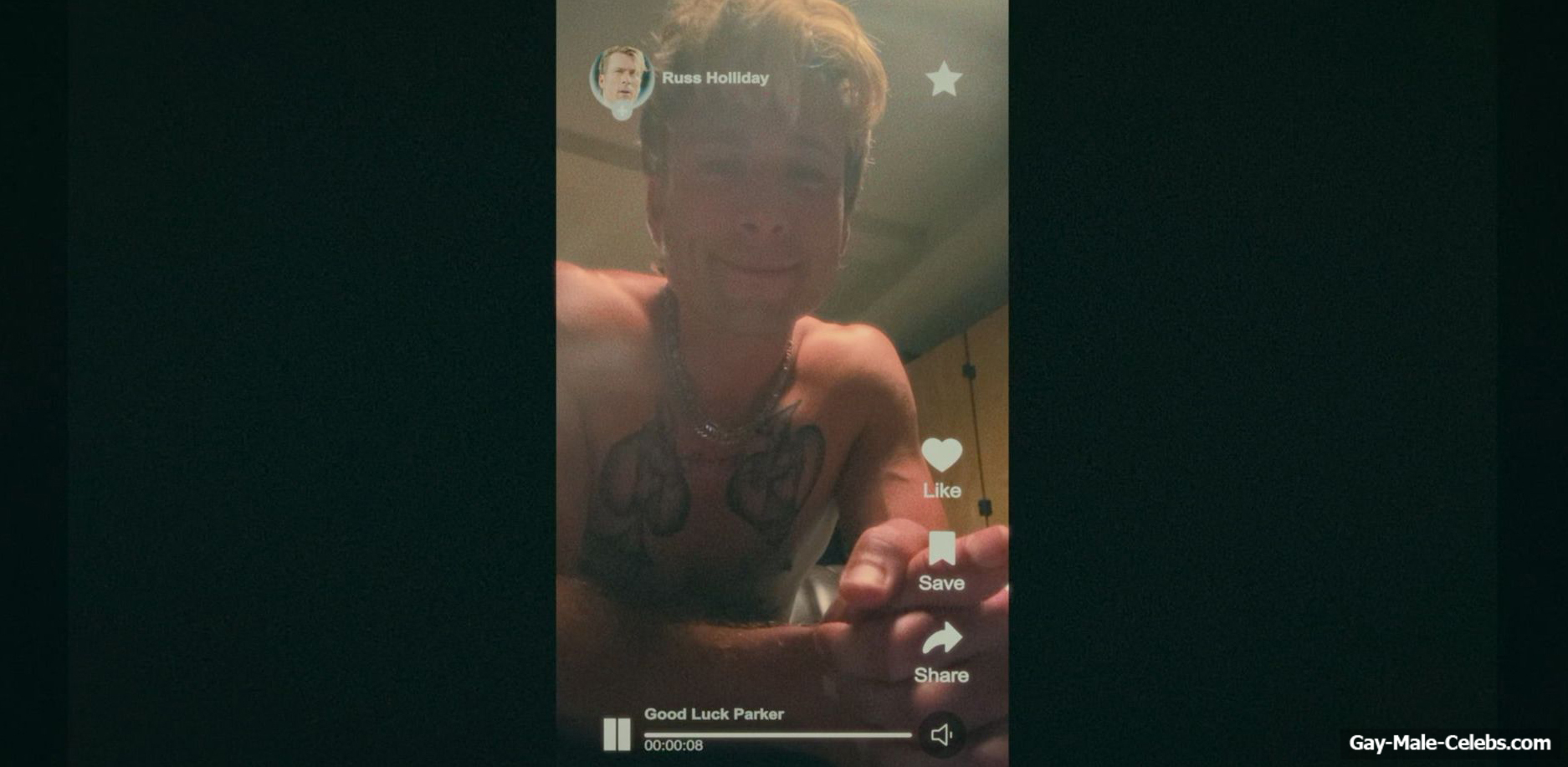 Glen Powell shirtless in Chad Powers