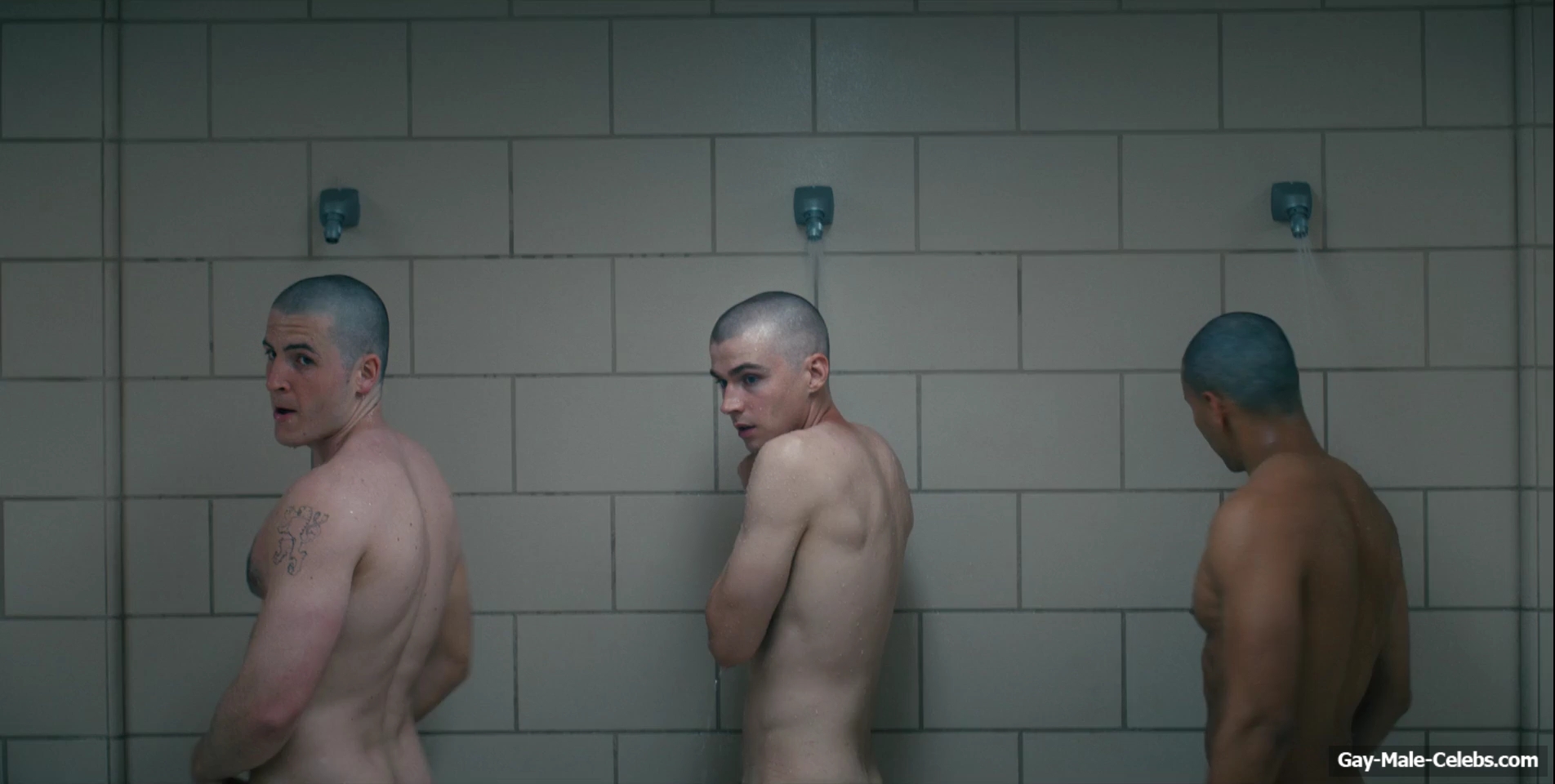 Miles Heizer nude shower in Boots