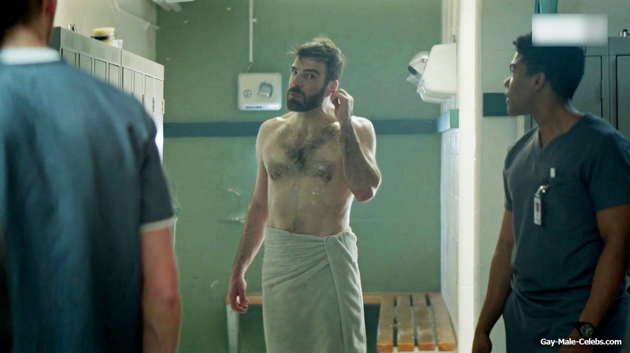 Zachary Quinto Shirtless in Brilliant Minds