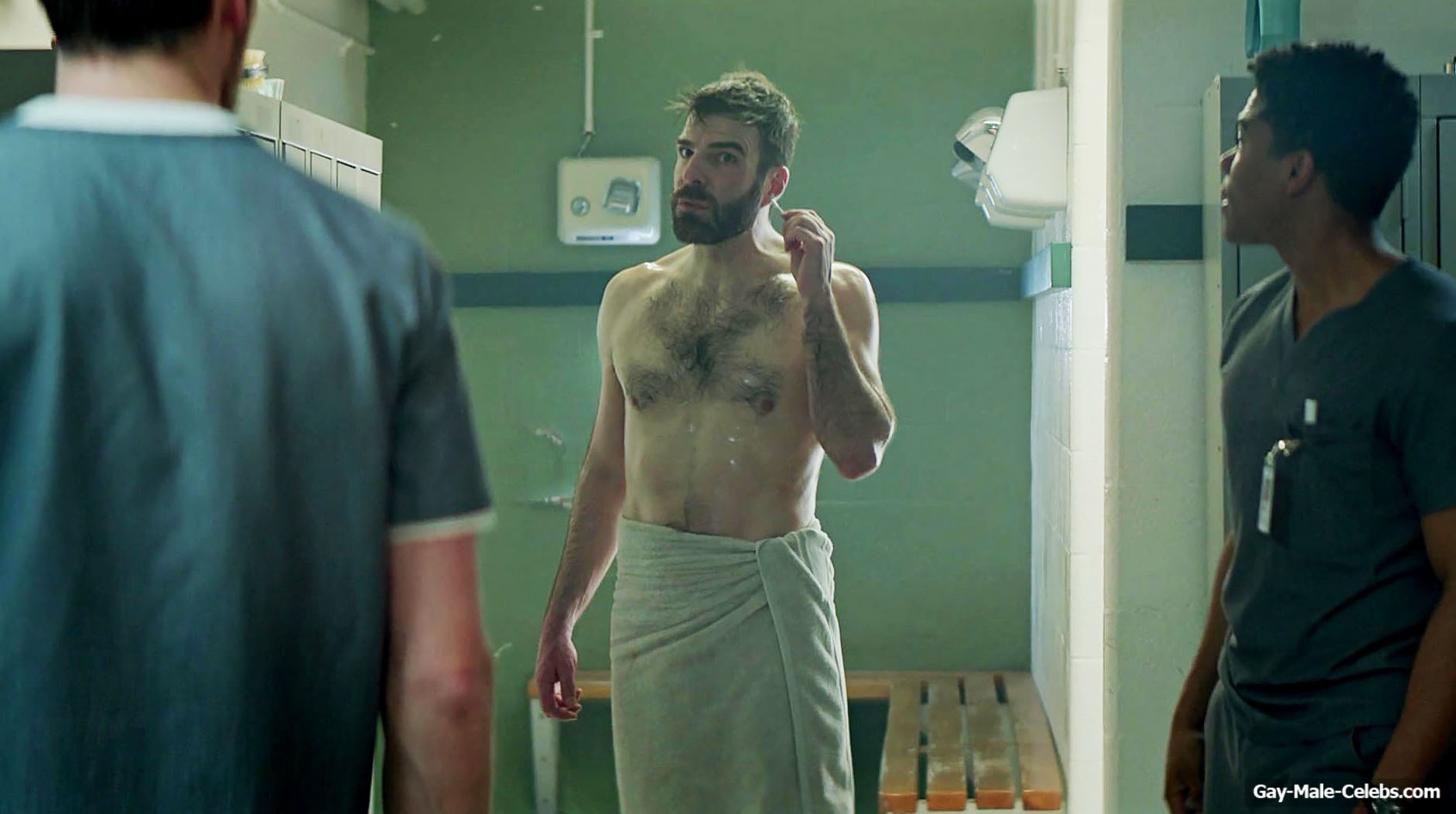 Zachary Quinto Shirtless in Brilliant Minds