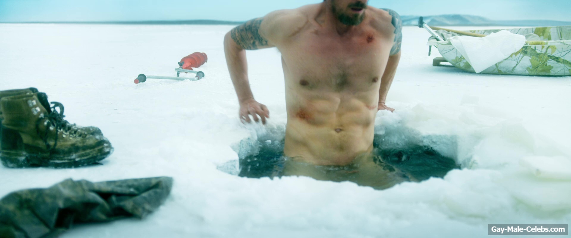 Joel Kinnaman Flashes His Nude Bum In Ice Fall