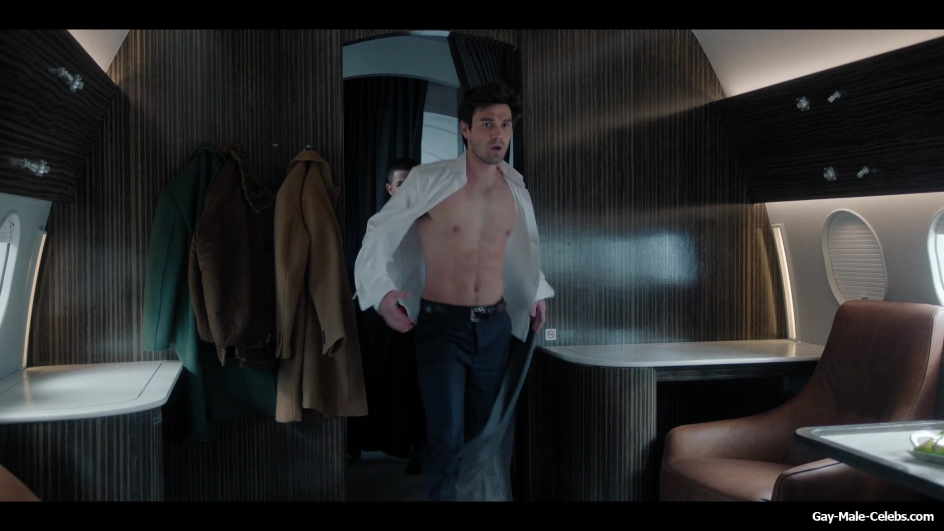 KJ Apa shirtless in A Very Jonas Christmas Movie