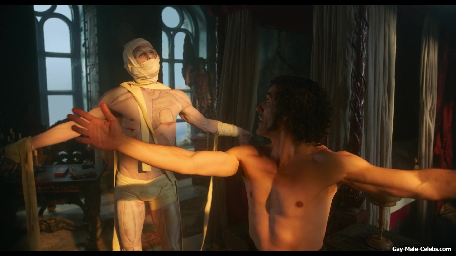Oscar Isaac nude in Frankenstein