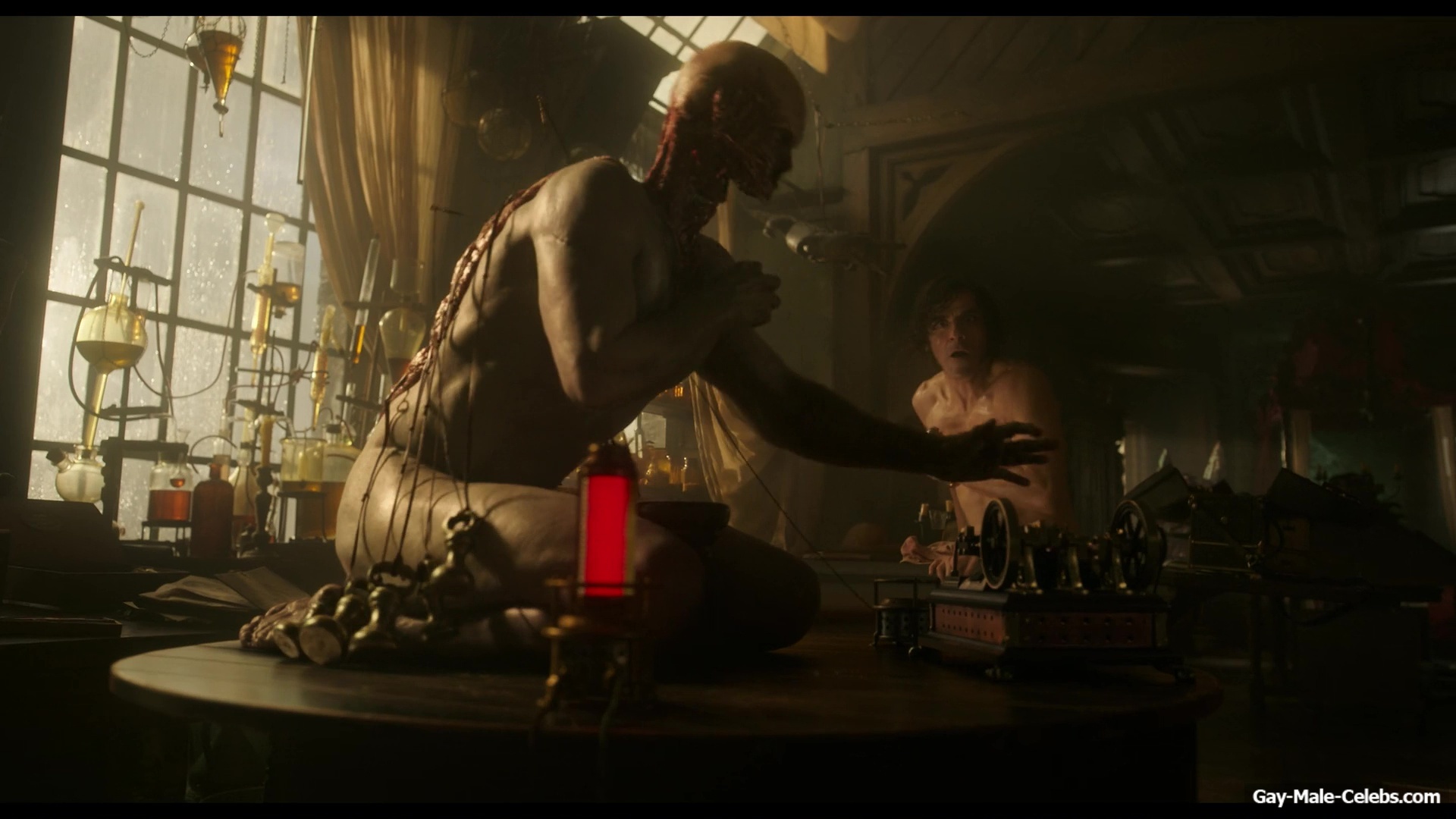 Oscar Isaac nude in Frankenstein