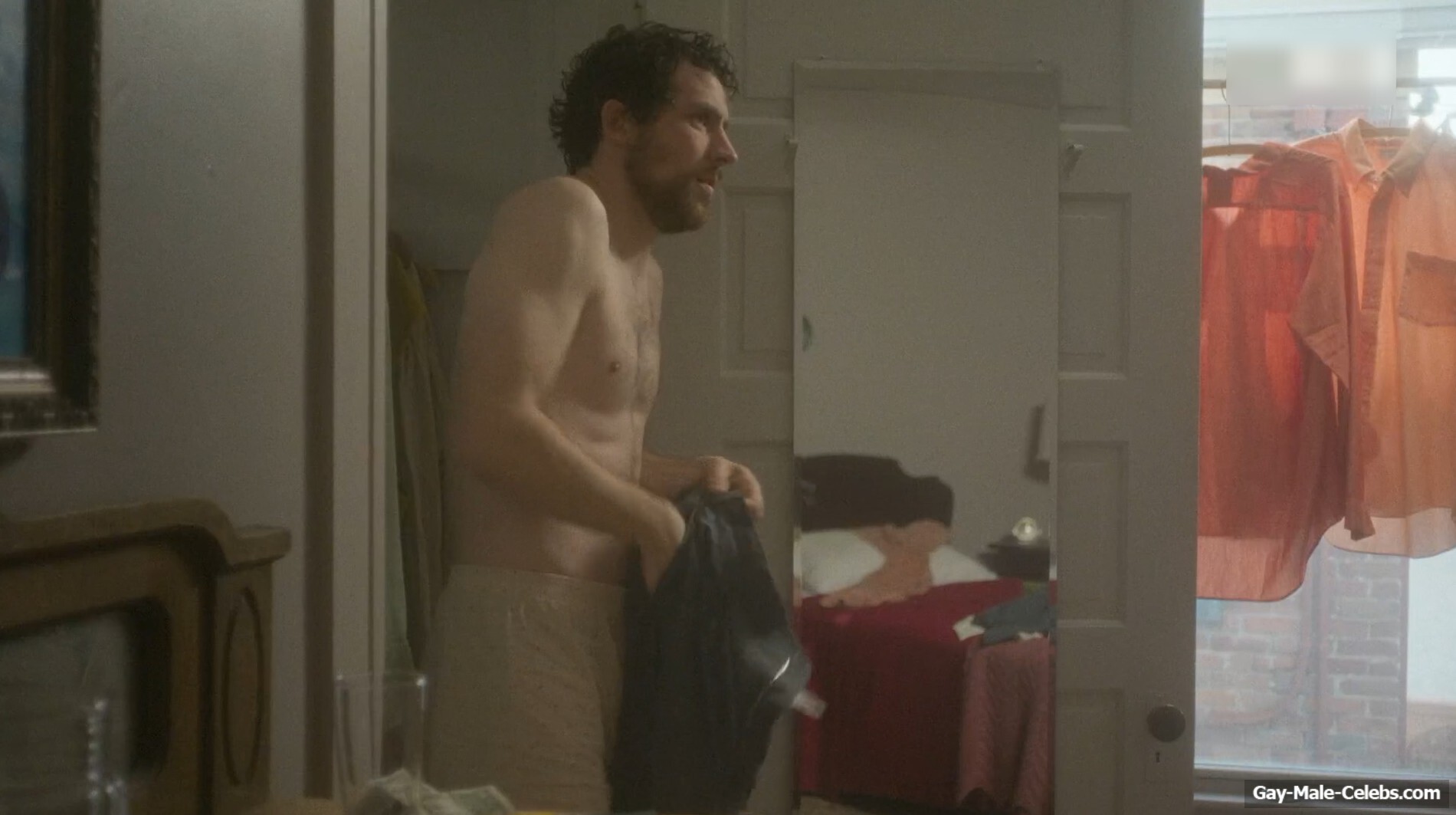 Josh O'Connor shirtless in The Mastermind
