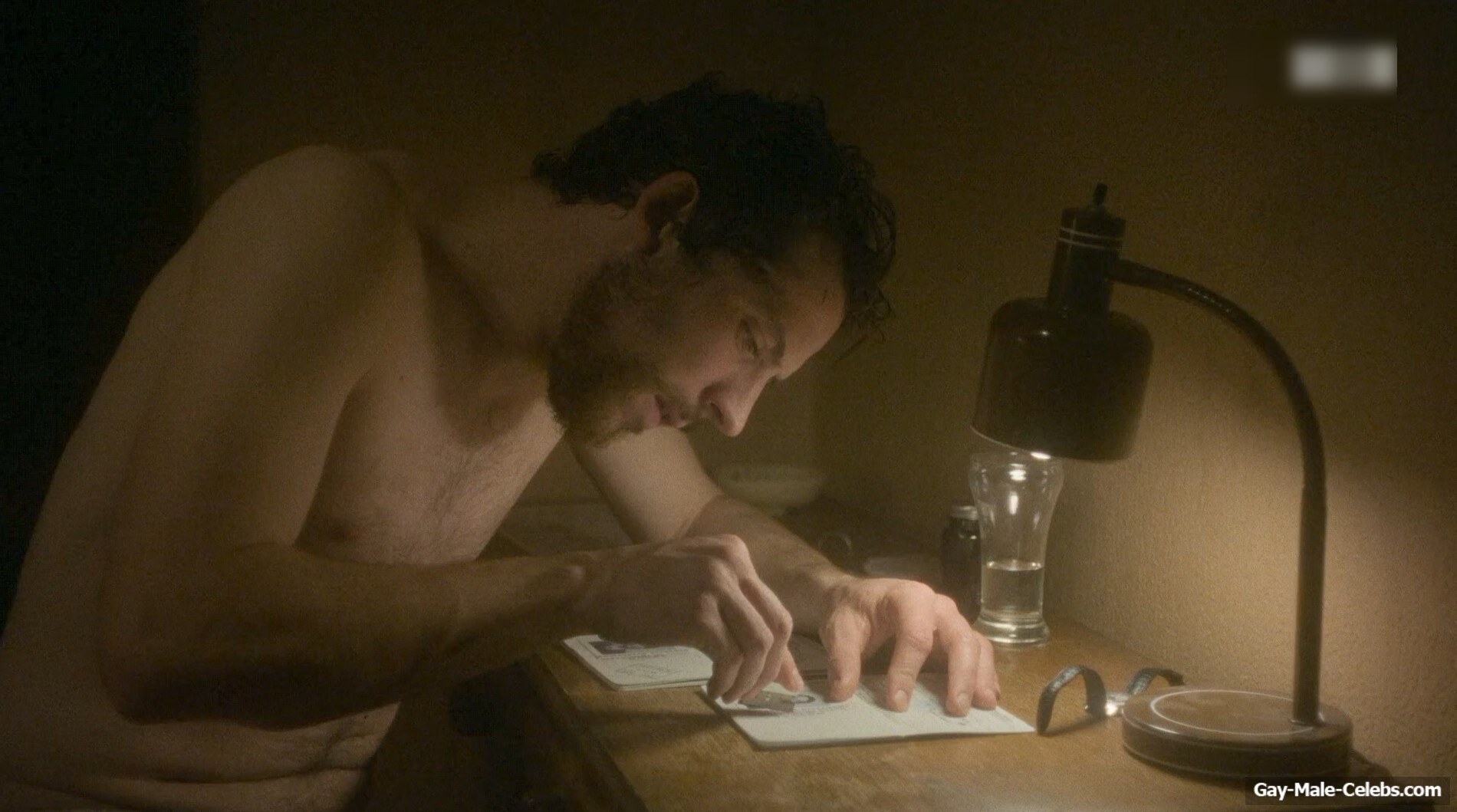 Josh O'Connor shirtless in The Mastermind