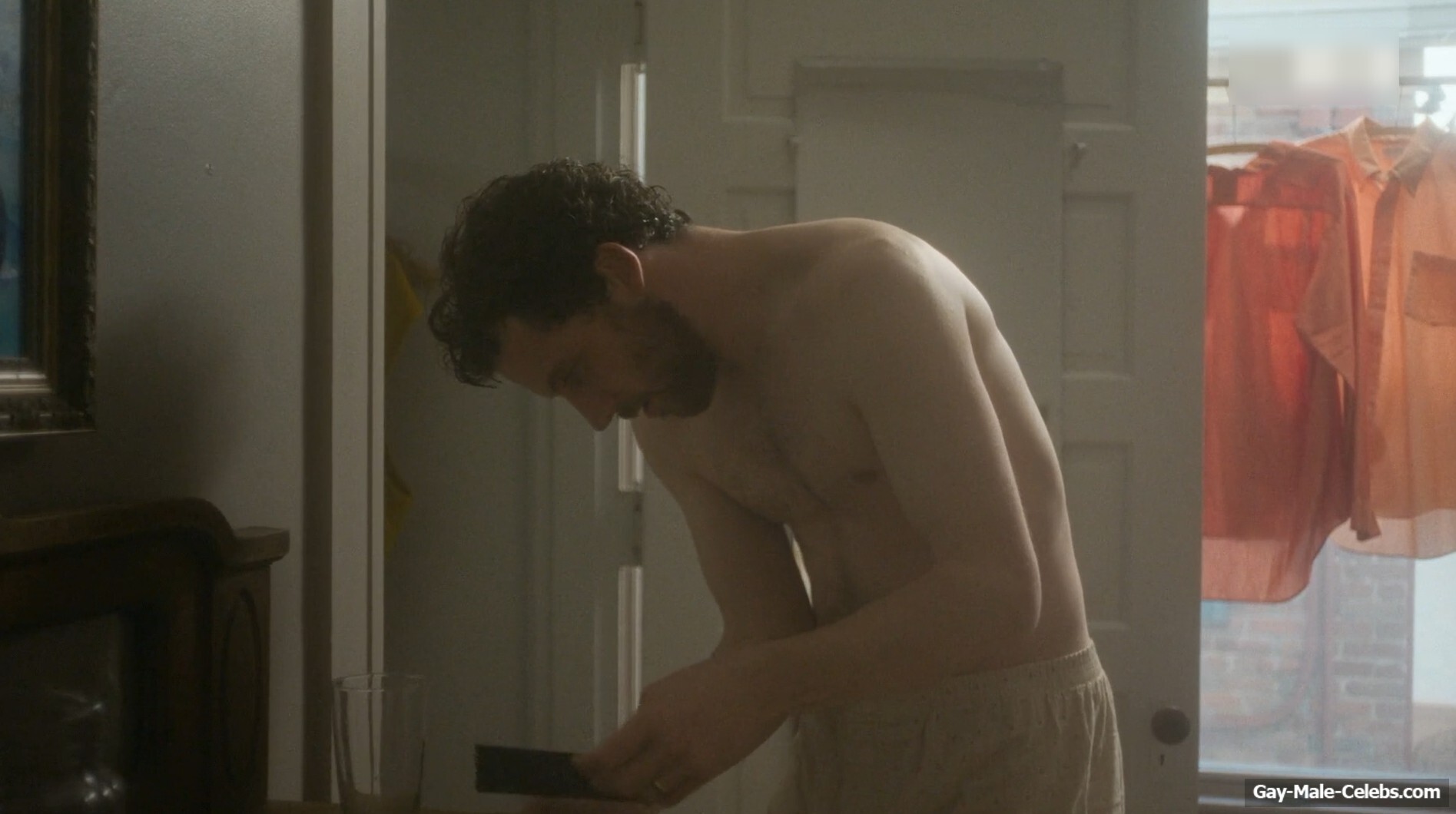 Josh O'Connor shirtless in The Mastermind