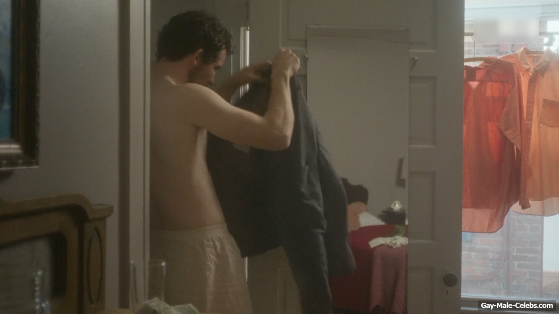 Josh O'Connor shirtless in The Mastermind