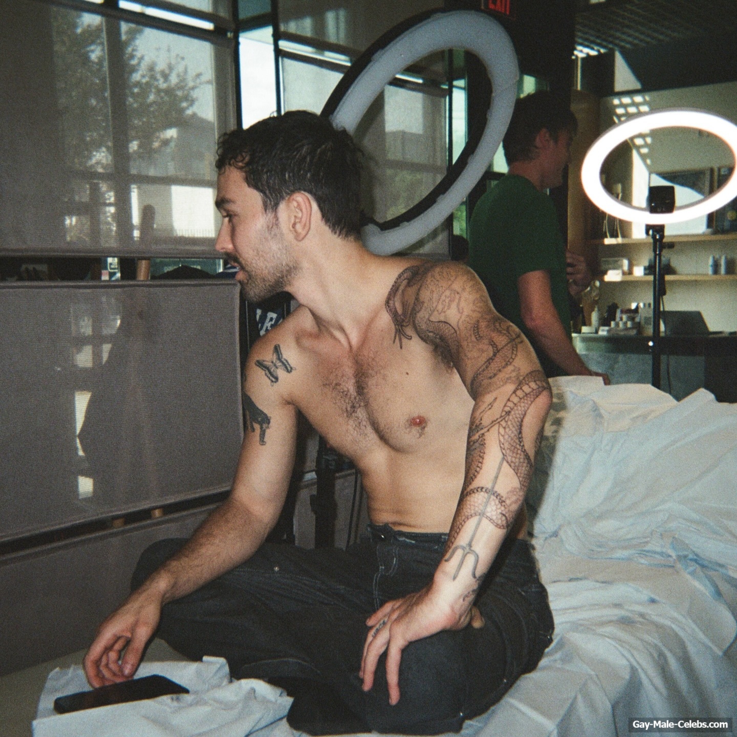 Max Schneider shirtless