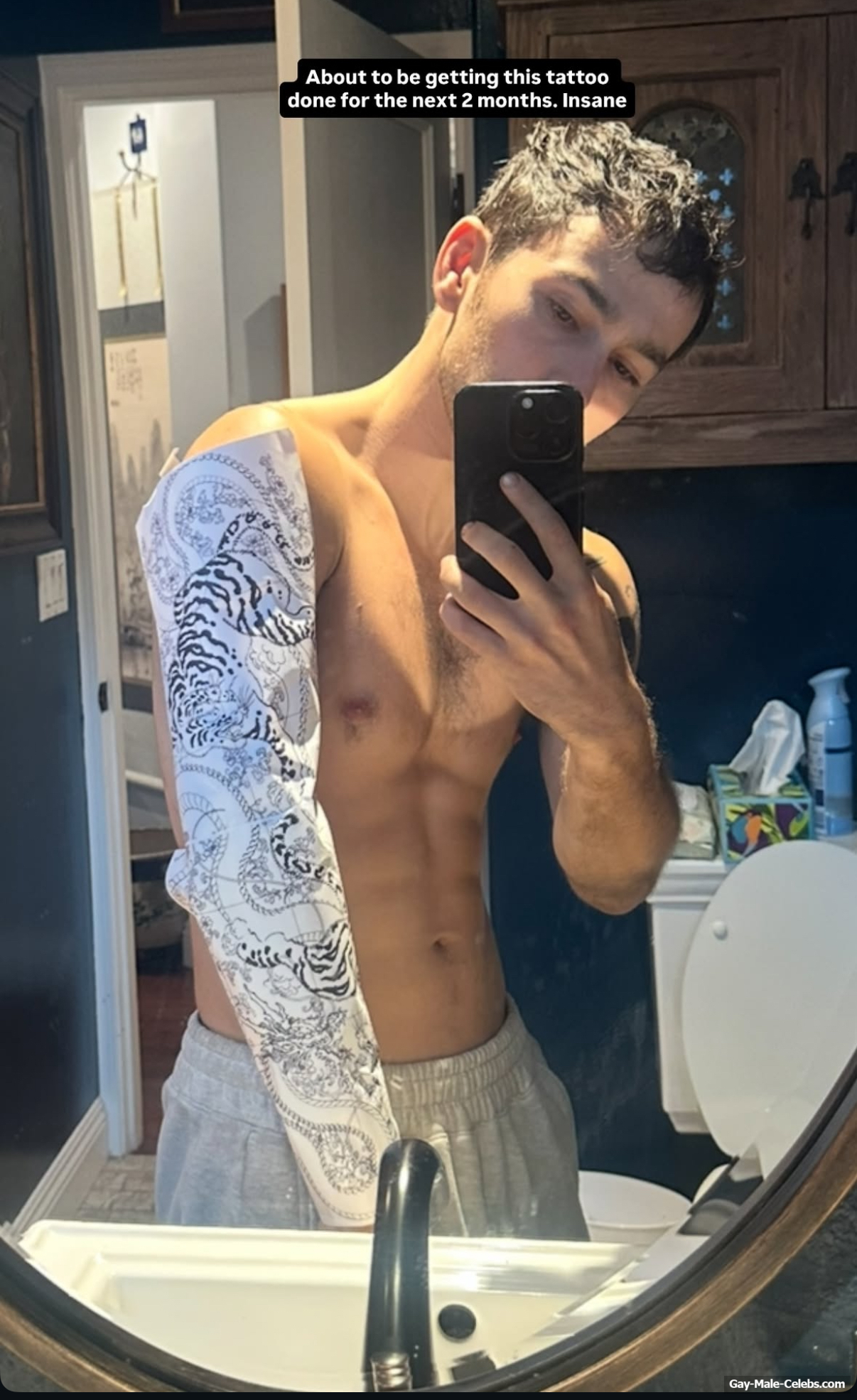 Max Schneider shirtless