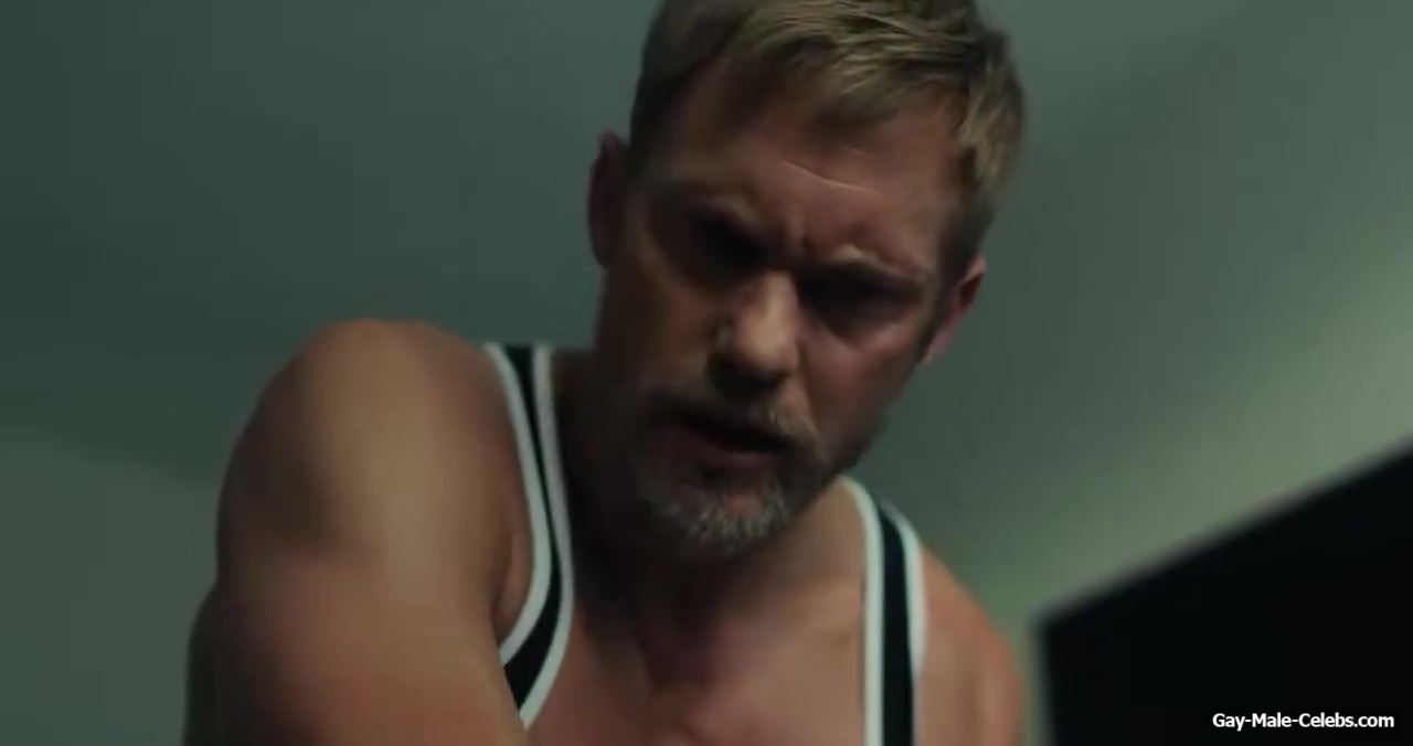 Alexander Skarsgard and Harry Melling gay sex in Pillion