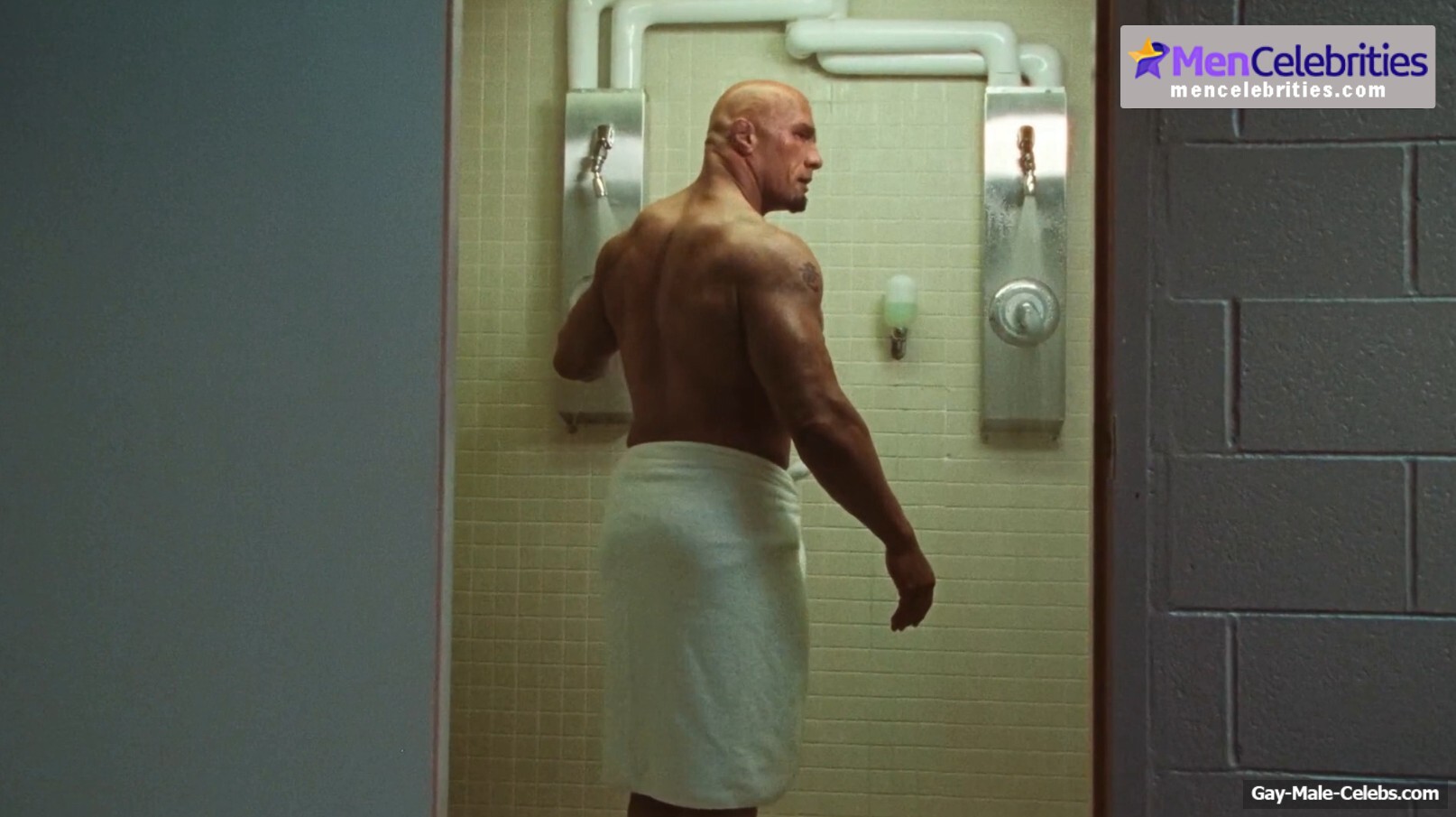 Dwayne Johnson shirtles in The Smashing Machine