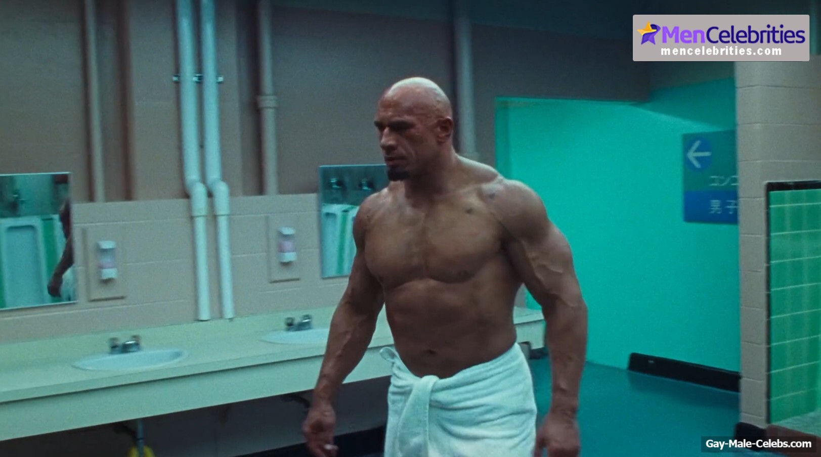 Dwayne Johnson shirtles in The Smashing Machine