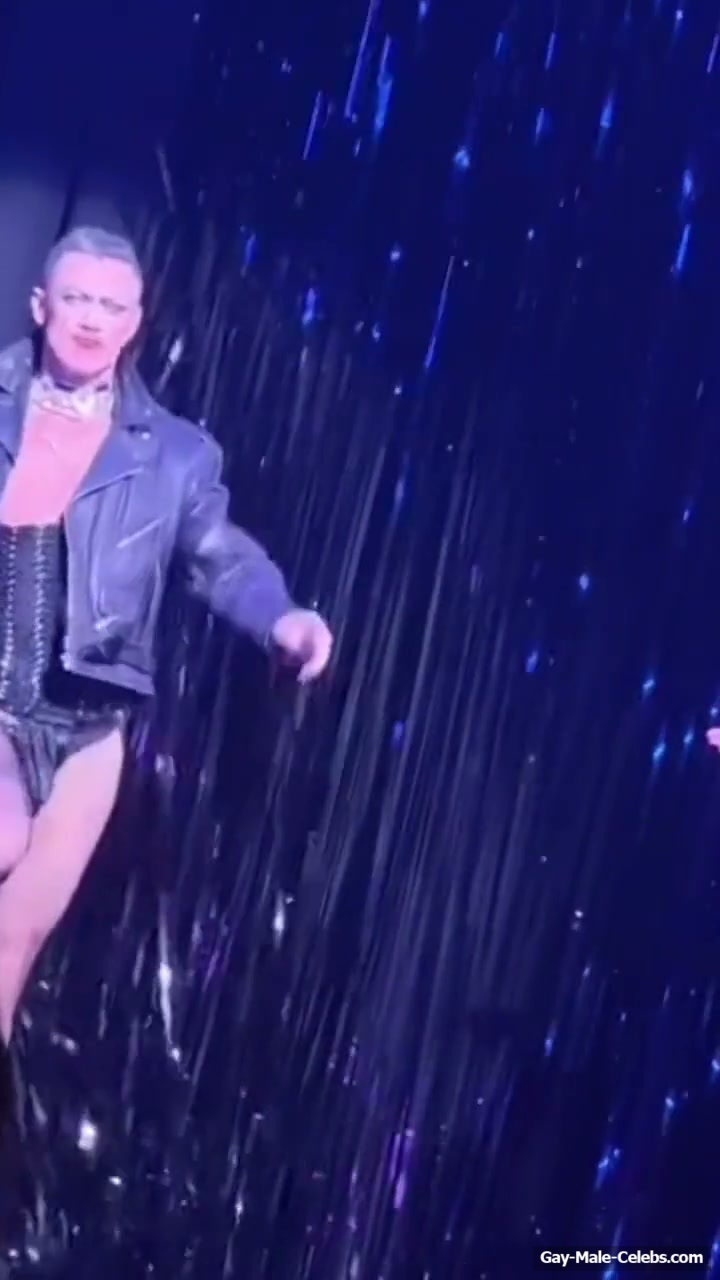 Luke Evans huge penis bulge erotic show