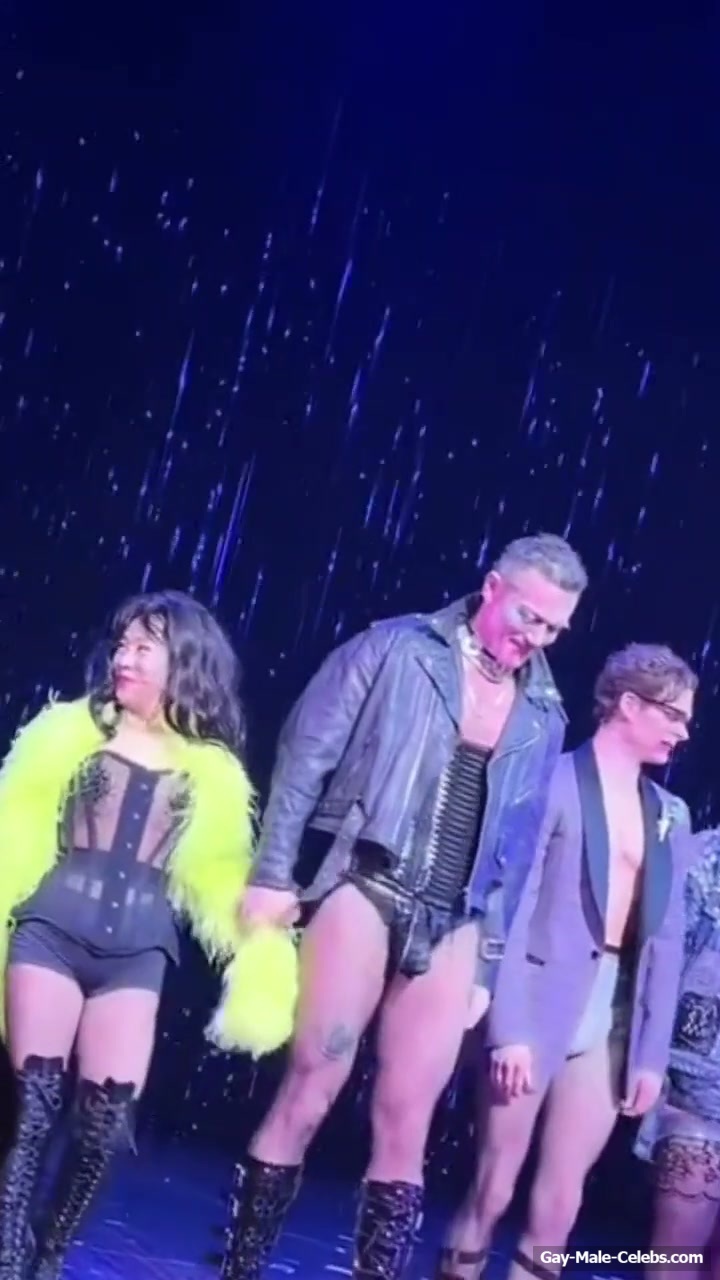 Luke Evans huge penis bulge erotic show