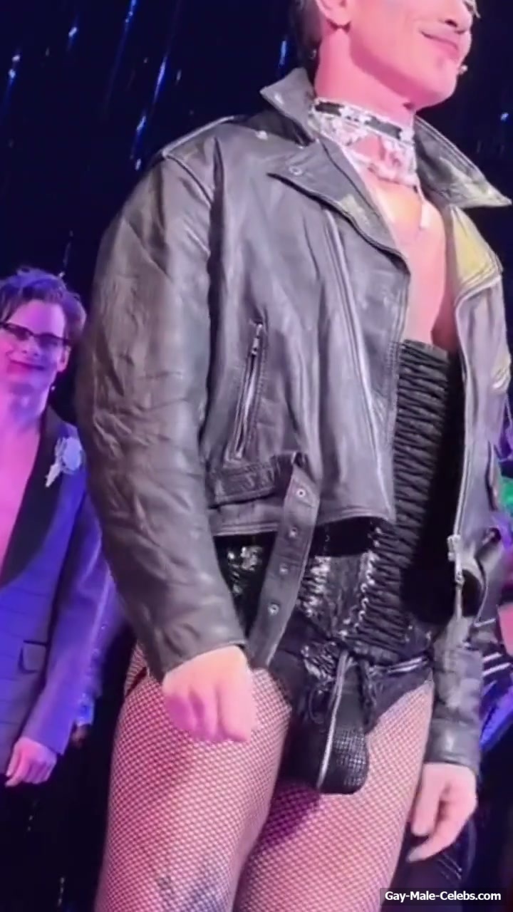 Luke Evans huge penis bulge erotic show