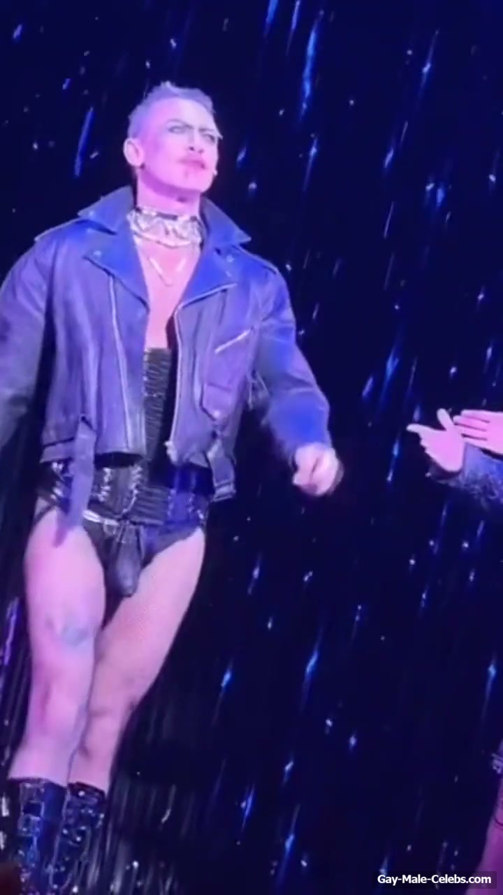 Luke Evans huge penis bulge erotic show