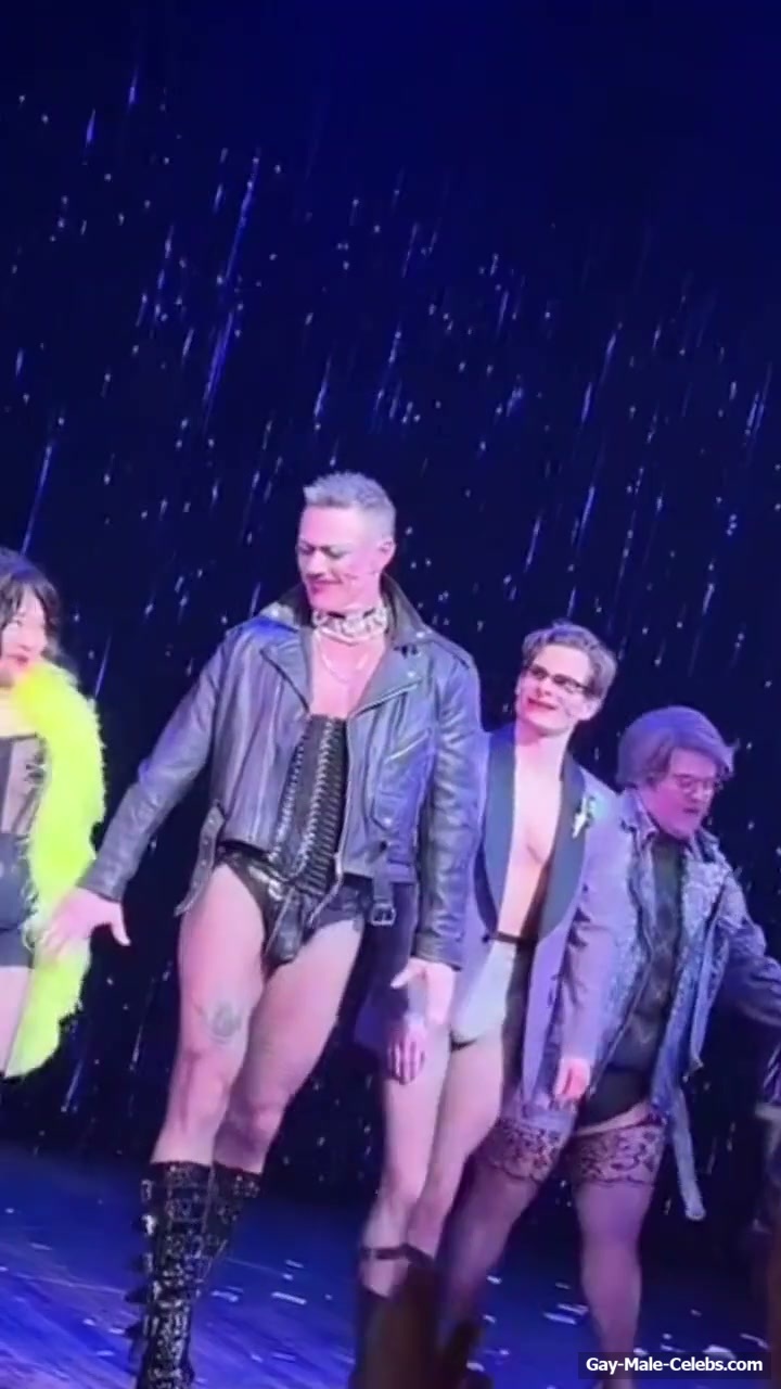 Luke Evans huge penis bulge erotic show