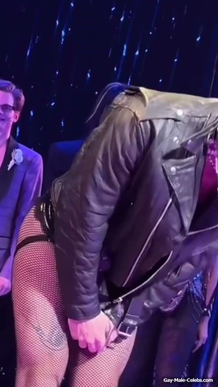 Luke Evans huge penis bulge erotic show