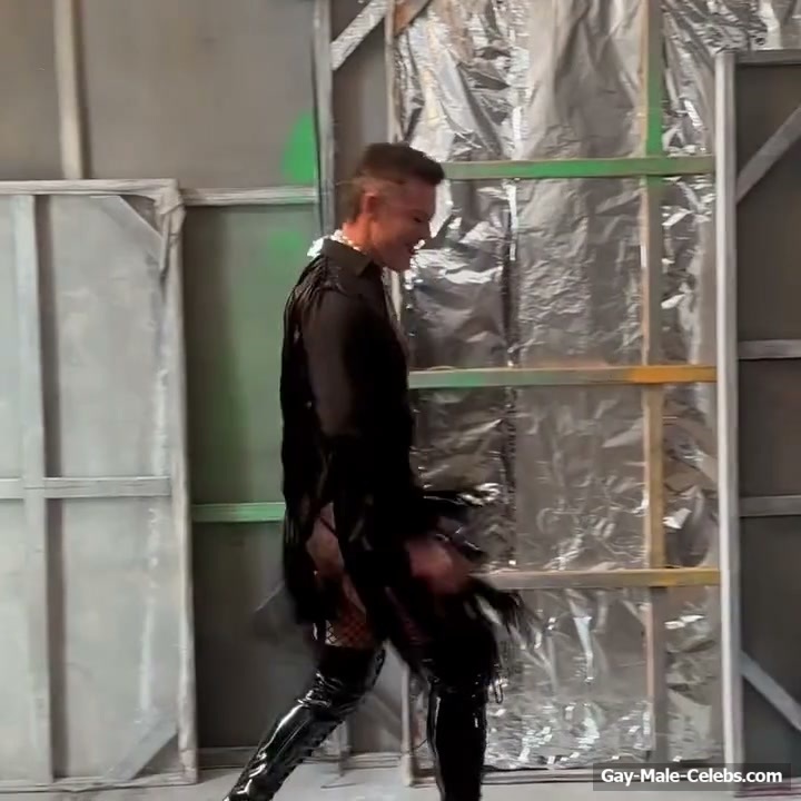 Luke Evans huge penis bulge erotic show