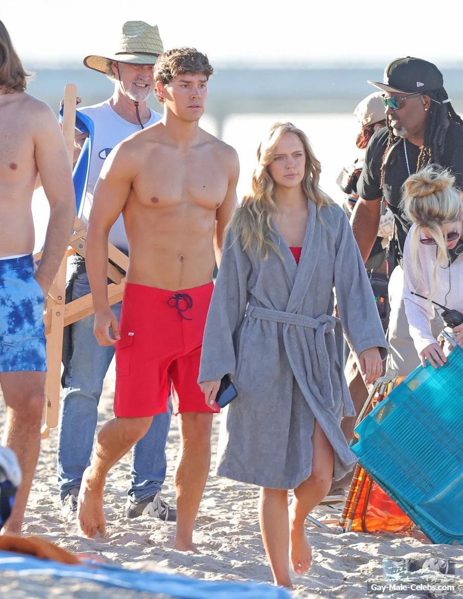 Noah Beck Shirtless And Sexy During Baywatch Reboot