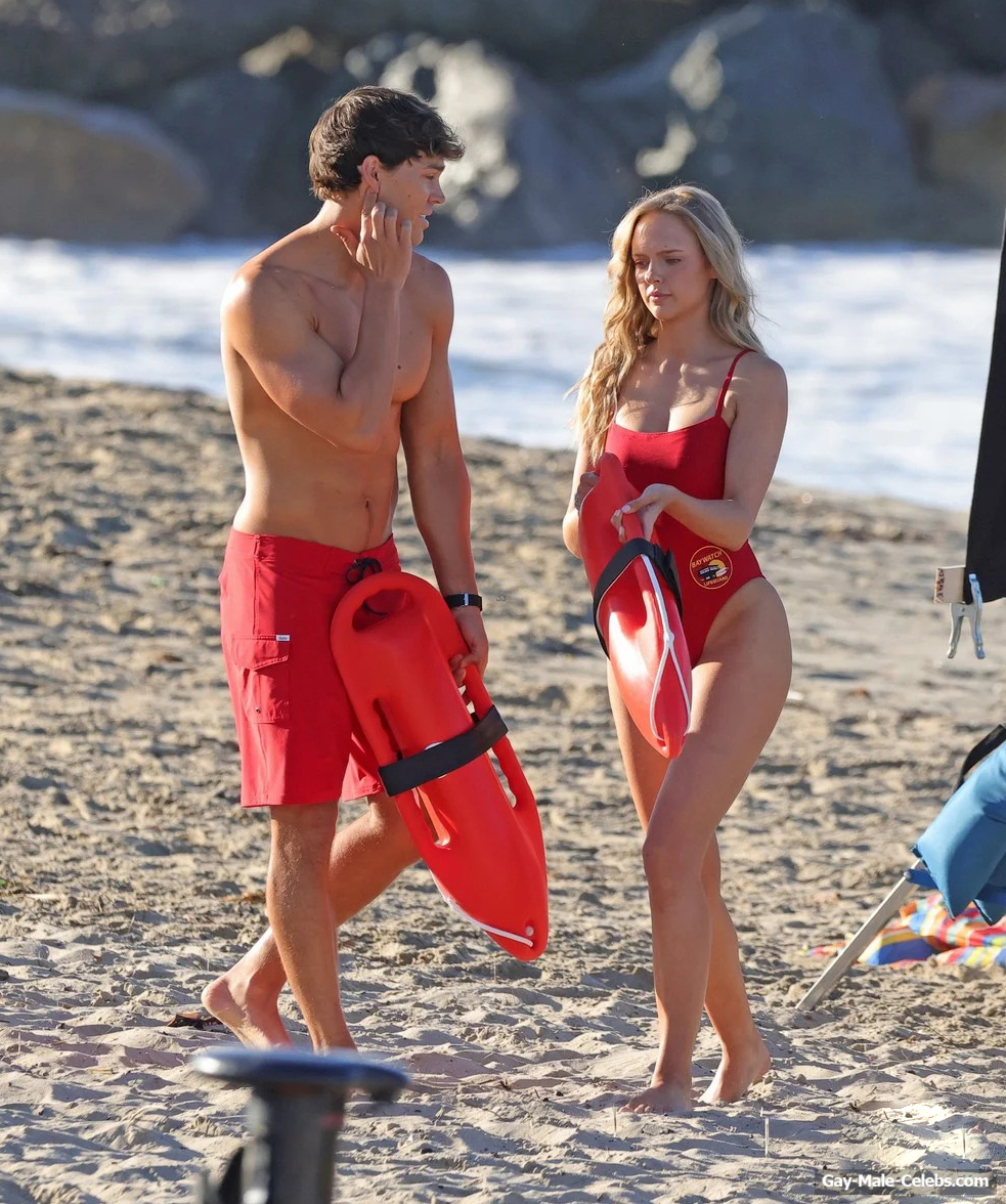 Noah Beck Shirtless And Sexy During Baywatch Reboot