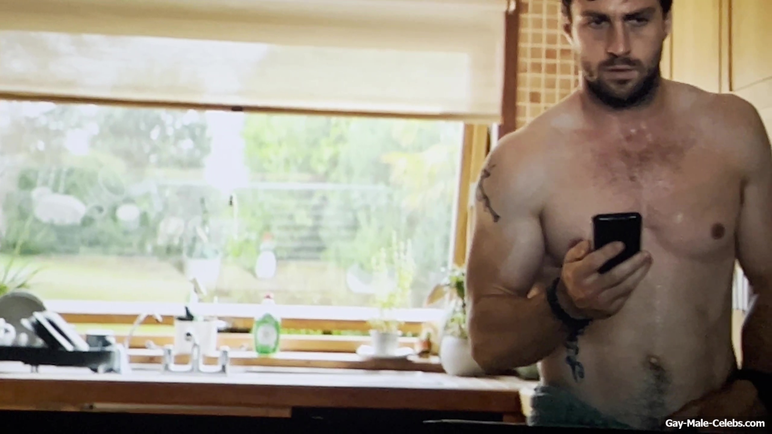 Aaron Taylor-Johnson nude shower scene in Fuze