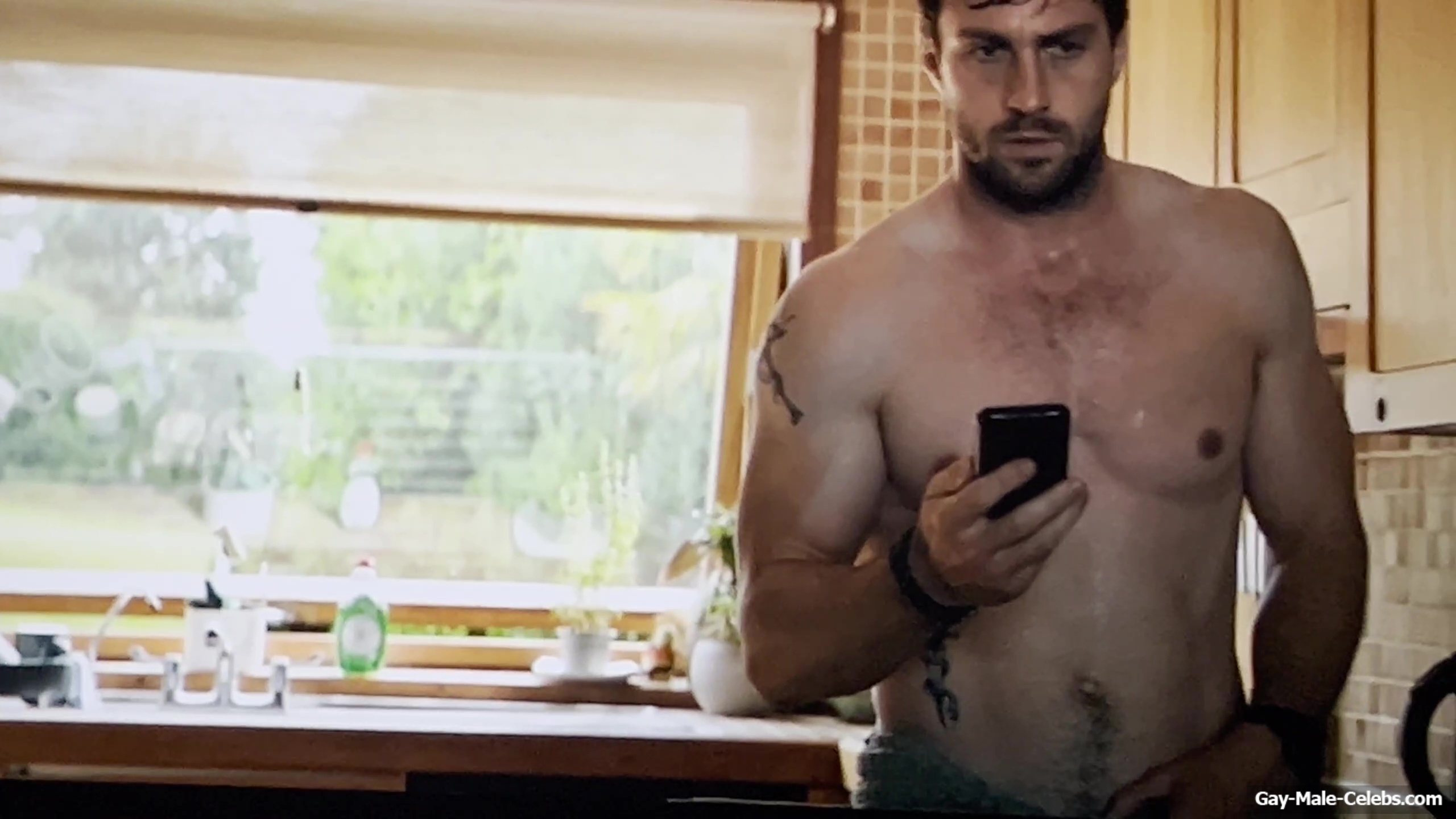 Aaron Taylor-Johnson nude shower scene in Fuze