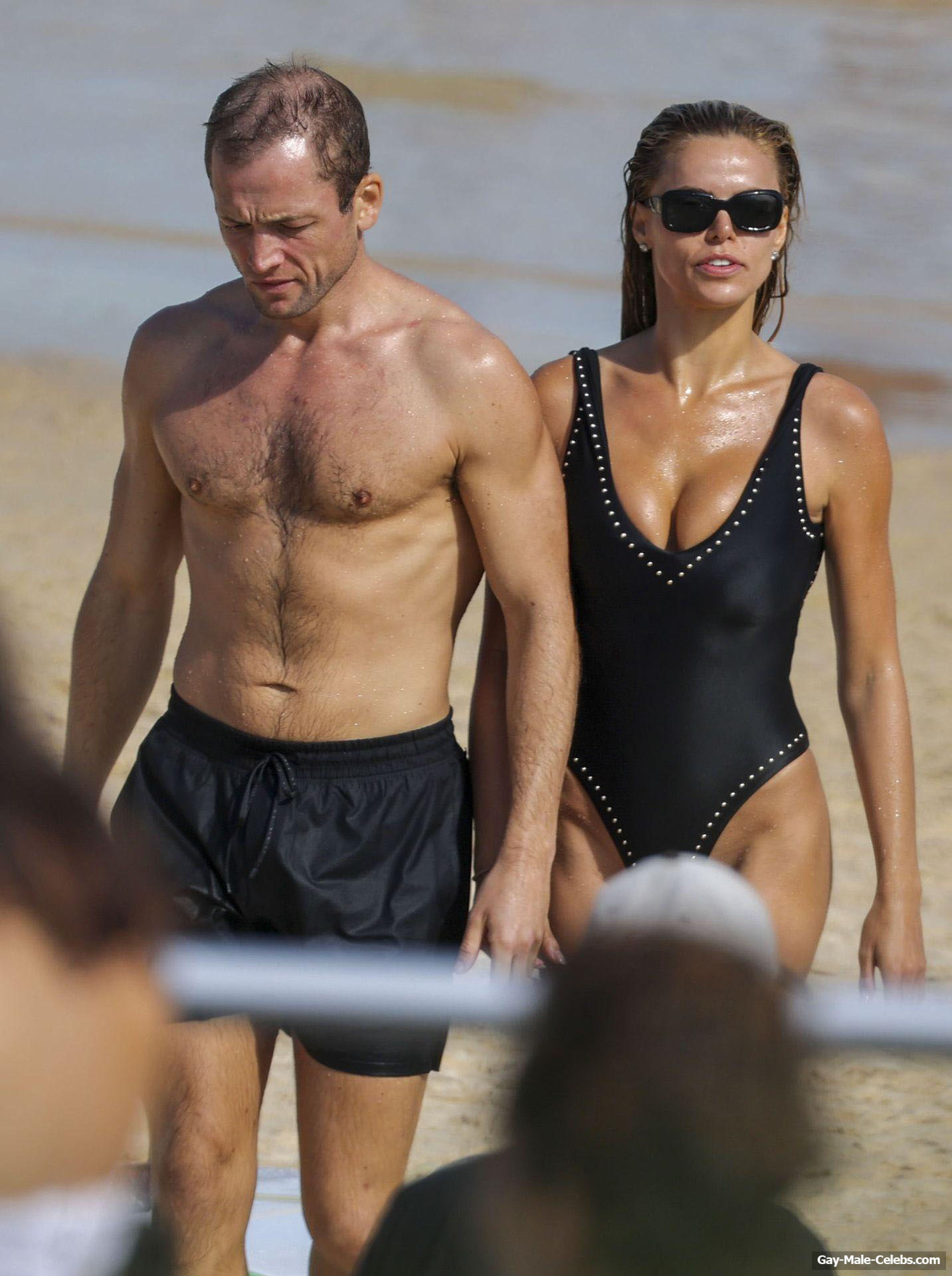Taron Egerton shirtless beach pics