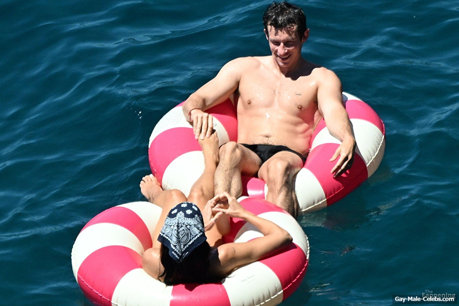 Callum Turner shirtless beach pics