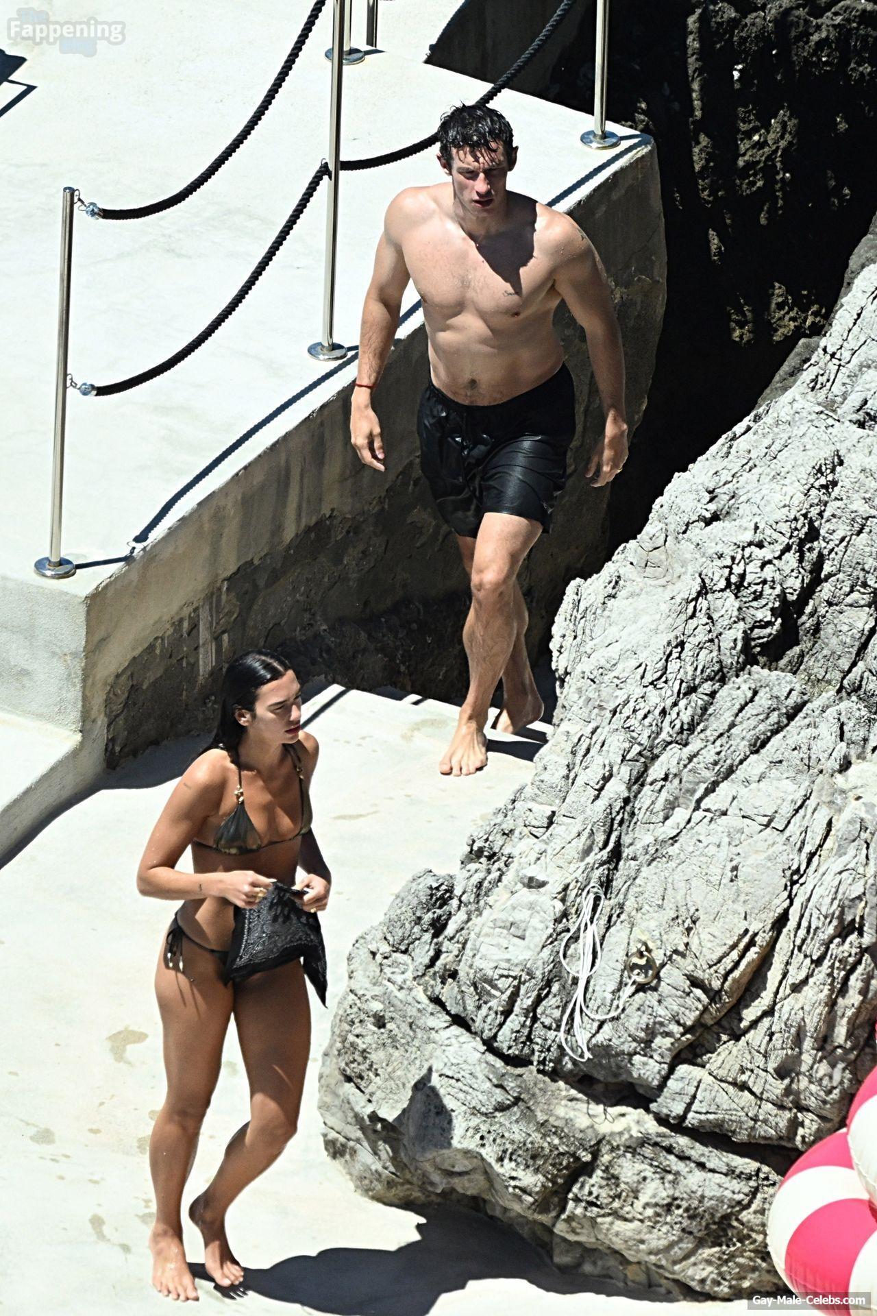 Callum Turner shirtless beach pics