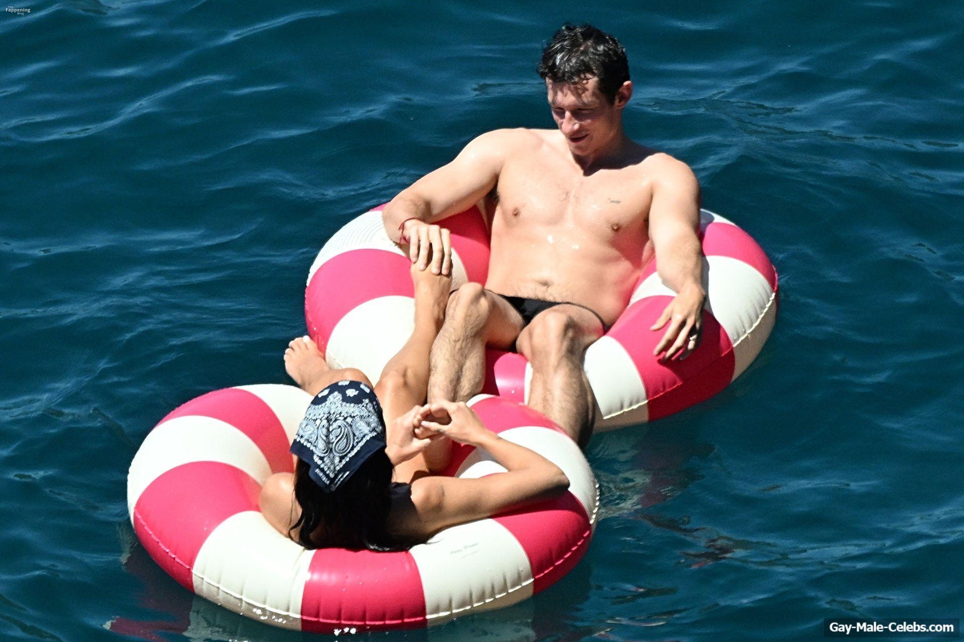 Callum Turner shirtless beach pics