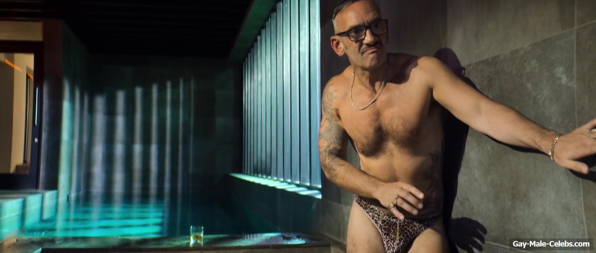 Neil Ashton Bulge and Butt In Leopard String in Brassic