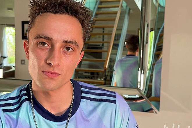 Young Straight Footballer Shows off his Lean Body & Edges his Long Uncut Cock