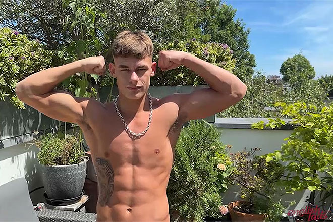 Young Straight Teen Wanks his Big Uncut Cock Outdoors